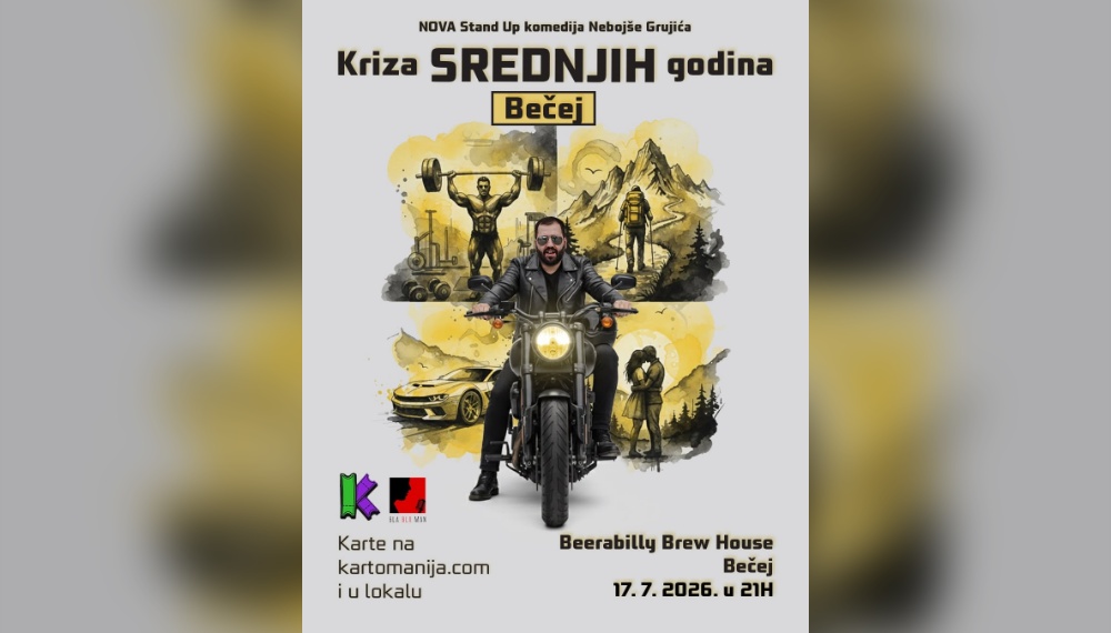Nebojša Grujić 17. jula u Bečeju izvodi stand up „Kriza srednjih godina“