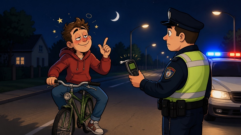 Alkohol Biciklista Ilustracija