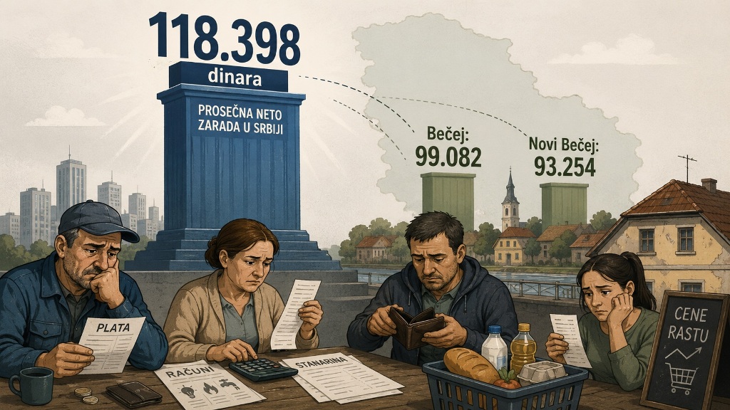Statistika kaže 118.398 dinara, novčanici u Bečeju i Novom Bečeju znatno skromniji