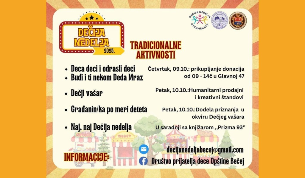 Decja nedelja oktobar 2025 program