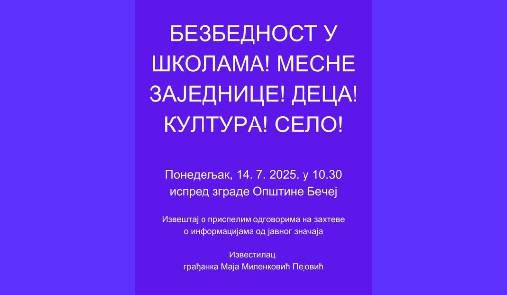 Najava Ponedeljak 14 Jun Becej 1